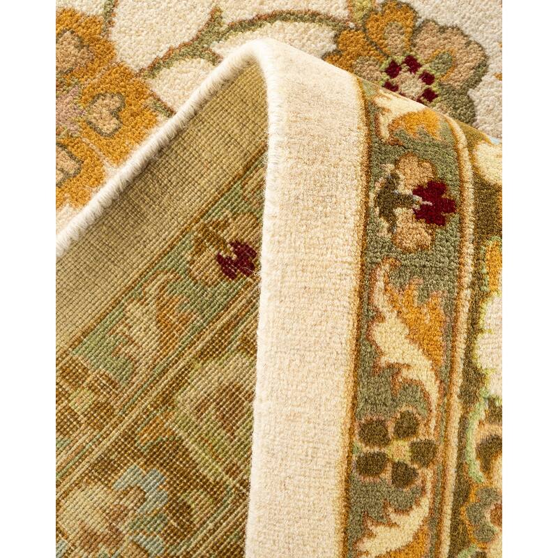 Overton Handknotted Wool Traditional Oriental Ivory Area Rug - 9' x 12'
