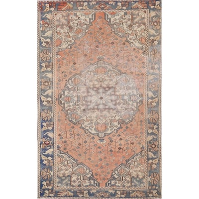 Distressed Bakhtiari Persian Vintage Area Rug Hand-Knotted Wool Carpet - 4'5" x 6'9"