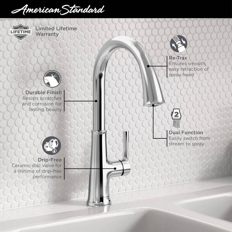 American Standard 9319.310 Renate 1.5 GPM Single Hole Pull Down