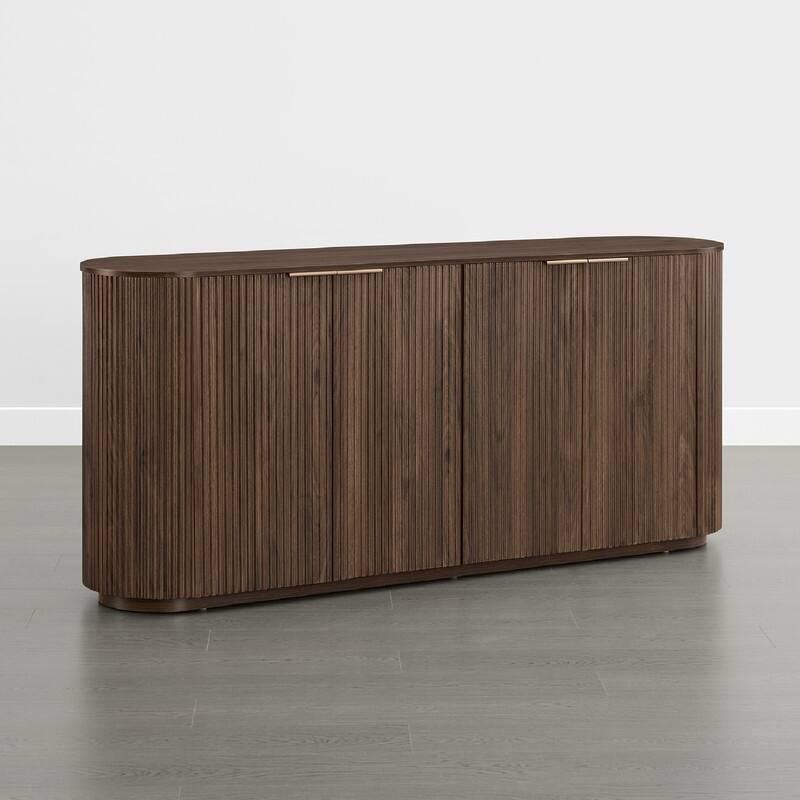 Spruce & Spring 70-inch Wide Modern Sideboard Cabinet with Semi-Cylindrical Columns