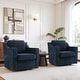preview thumbnail 67 of 101, Modern Swivel Upholstered Armchair Accent chair Set of 2 CHENILLE NAVY