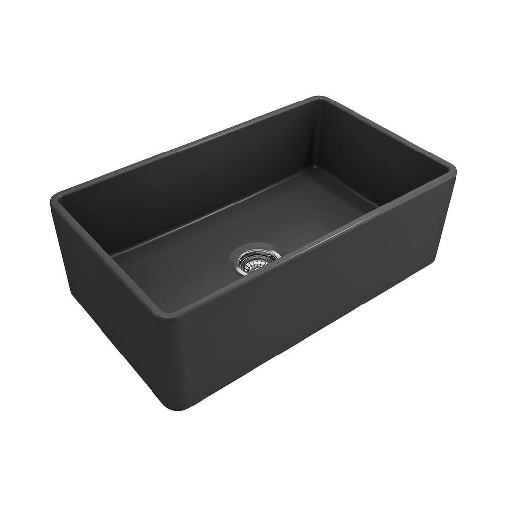 Crestwood 30" Classic Single Bowl Apron Fireclay Sink - Charcoal