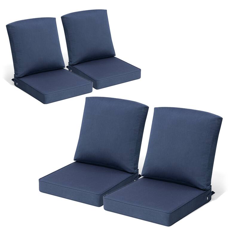Pellebant 22 x 21 x 3.5 in Patio Deep Seat Chair Outdoor Cushion Set - 4PC - NavyBlue
