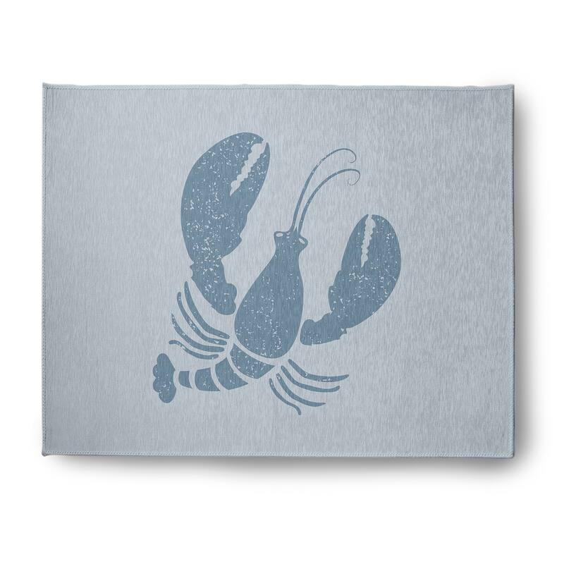 Lobster Nautical Chenille Rug - Dusty Smoke - 8' x 10'