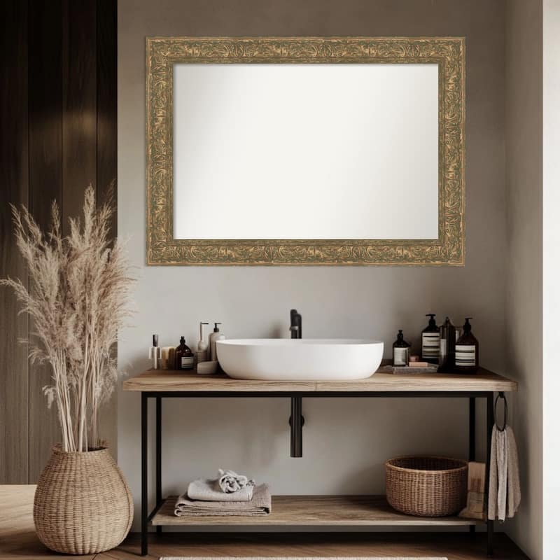 Luxe Non-Beveled Framed Bathroom Vanity Wall Mirror
