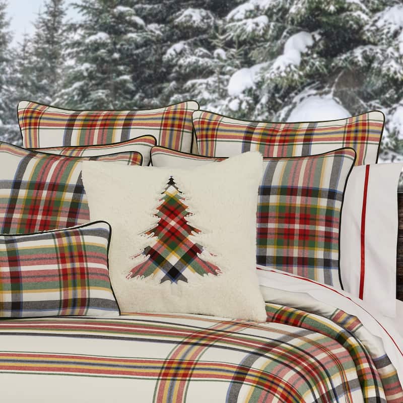J. Queen New York Christopher Plaid Euro Sham - Red - Euro Square