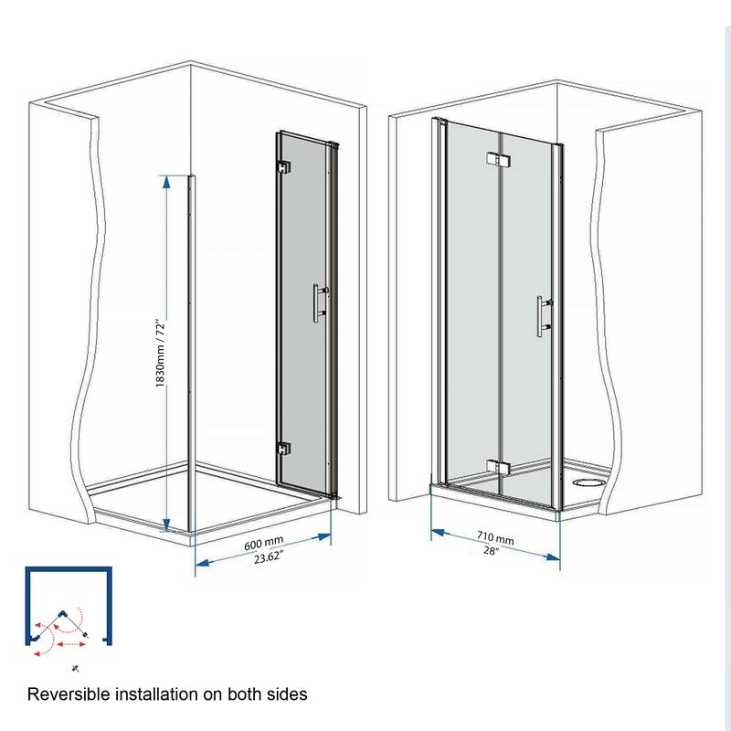 Framed Bifold Shower Door in Matte Black