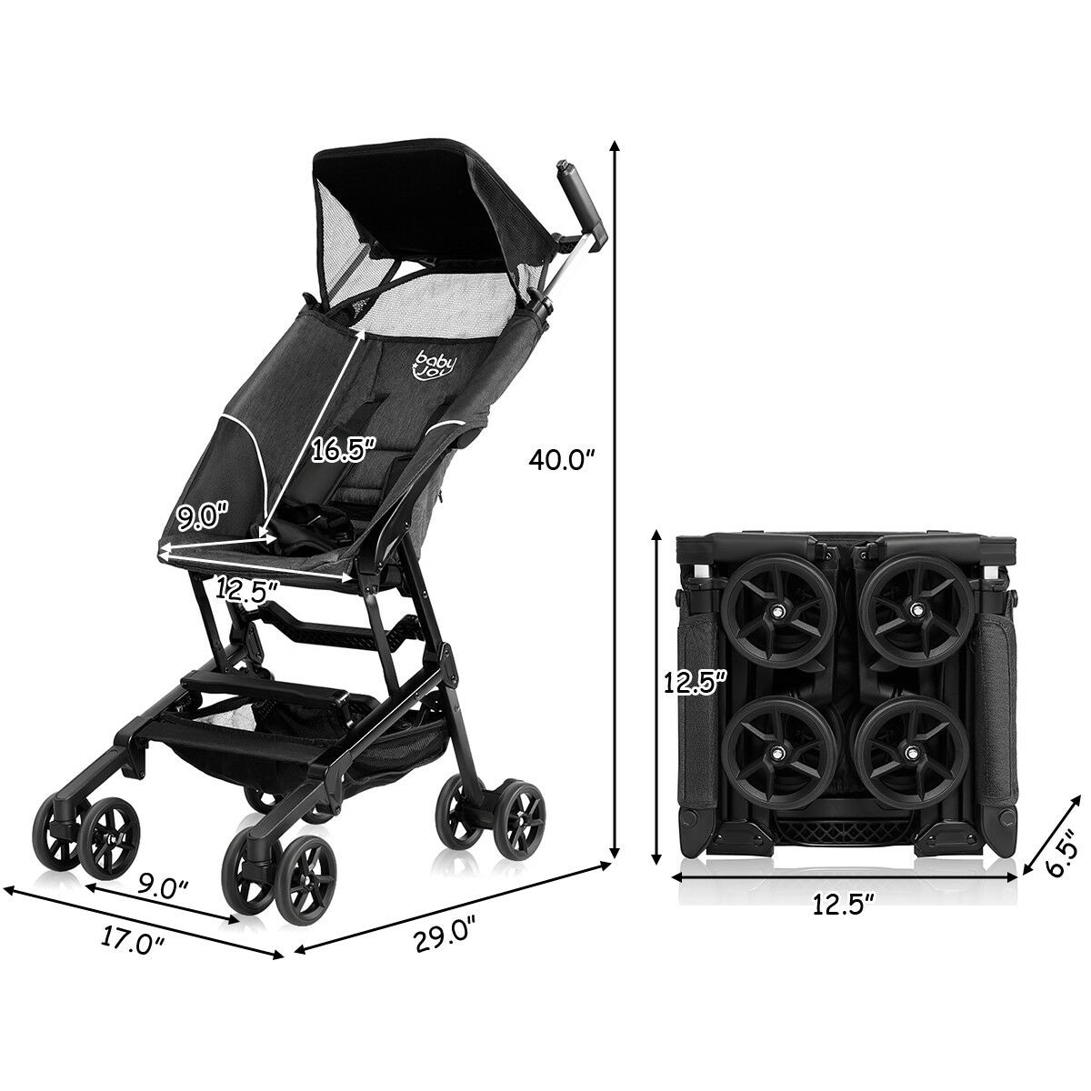 moweo compact fly stroller