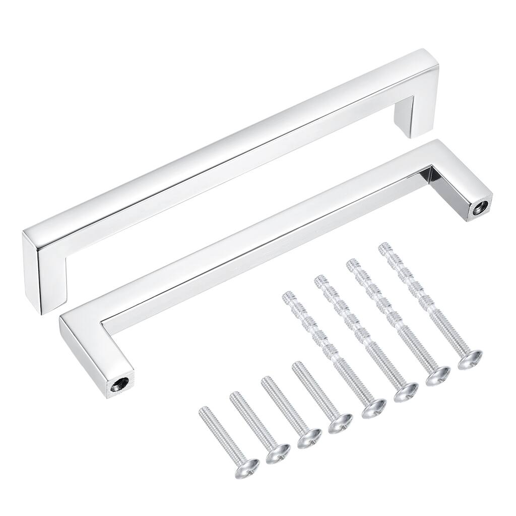 5Pack Square Bar Drawer Handle, Zinc Alloy Kitchen Cabinets Pull