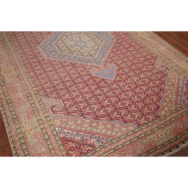 Geometric Tabriz Vintage Persian Area Rug Handmade Wool Carpet - 6'4" x 9'6"