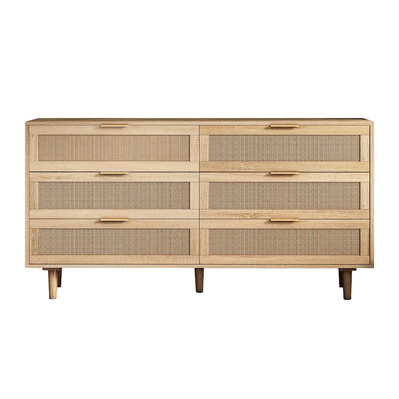 RR 59.06"6-Drawers Rattan Storage Cabinet