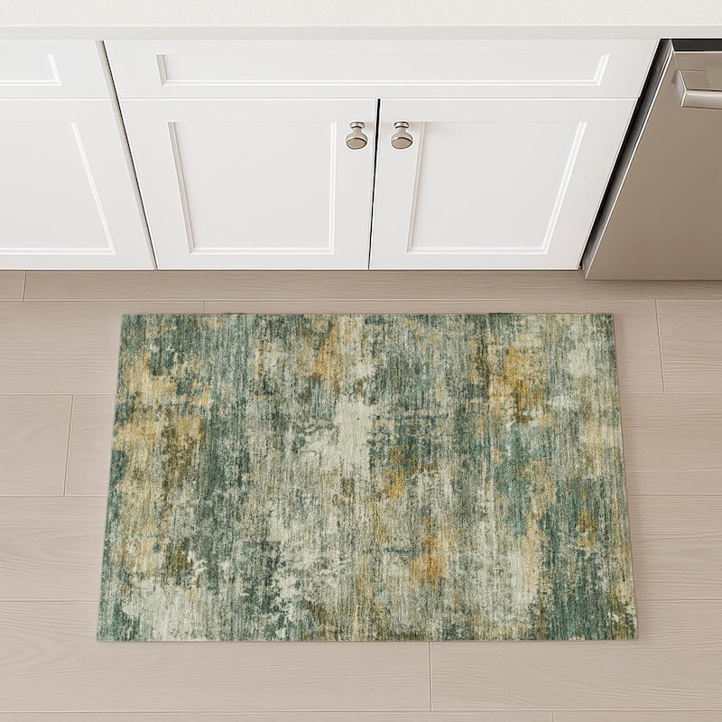 Machine Washable Indoor/ Outdoor Modern Blend Chantille Rug