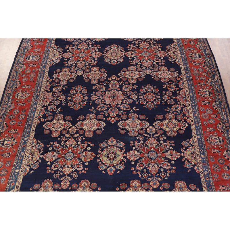 Vegetable Dye Sarouk Mohajeran Persian Large Hand-Knotted Wool Carpet - 11'1" x 18'7"