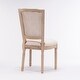 preview thumbnail 6 of 10, Square Rattan Back Dining Chair Set of 2, Cream Linen Fabric Chairs