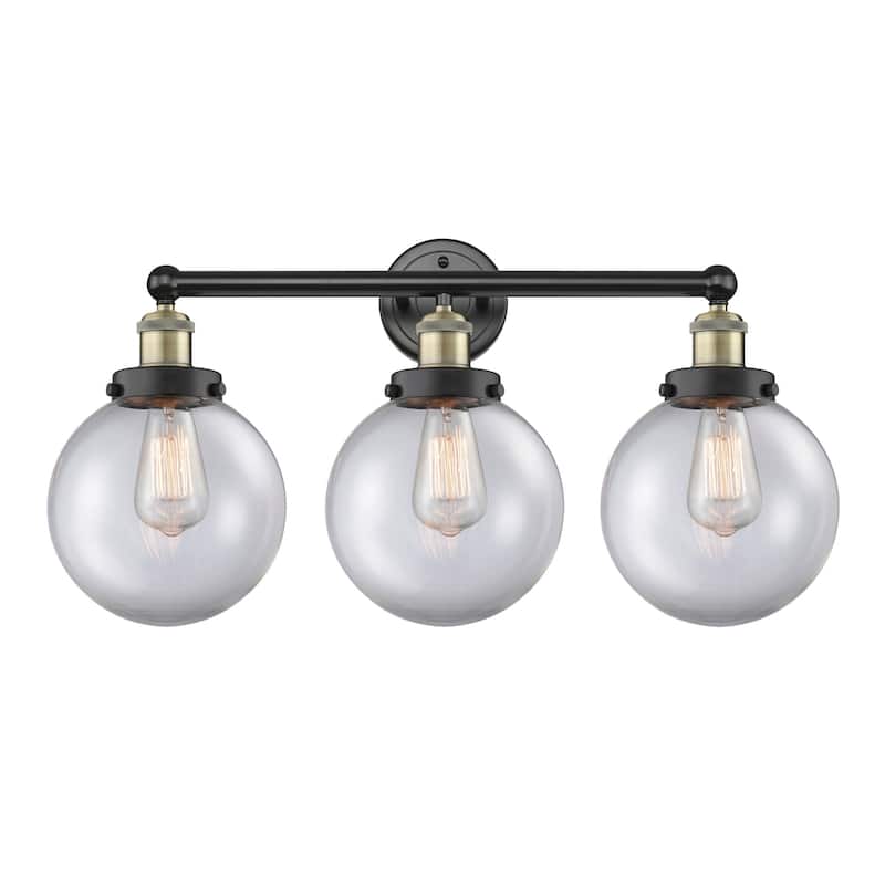 Innovations Lighting 616-3W-10-25 Beacon Vanity Beacon 3 Light 25" - Black Antique Brass / Clear
