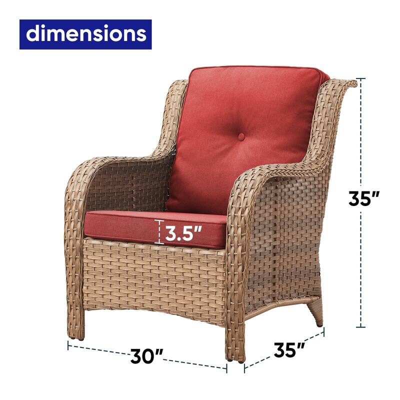 Gymojoy Wicker Patio Club Chairs with Olefin Weather-Resistant Cushions