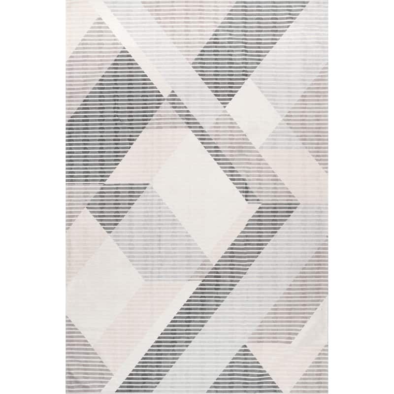 Nuloom Alesha SpinClean Modern Striped Machine Washable Area Rug