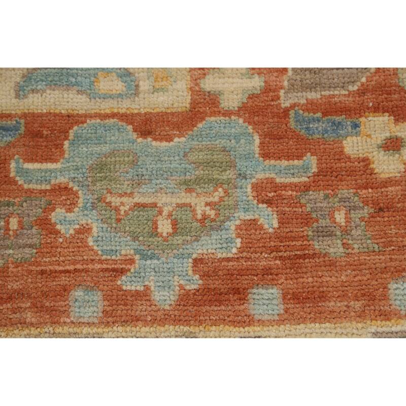 Hand Knotted Oriental 100% Wool Carpet Transitional All-Over Navy Blue & Blues Oushak Area Rug - 10' 8'' X 8' 0''