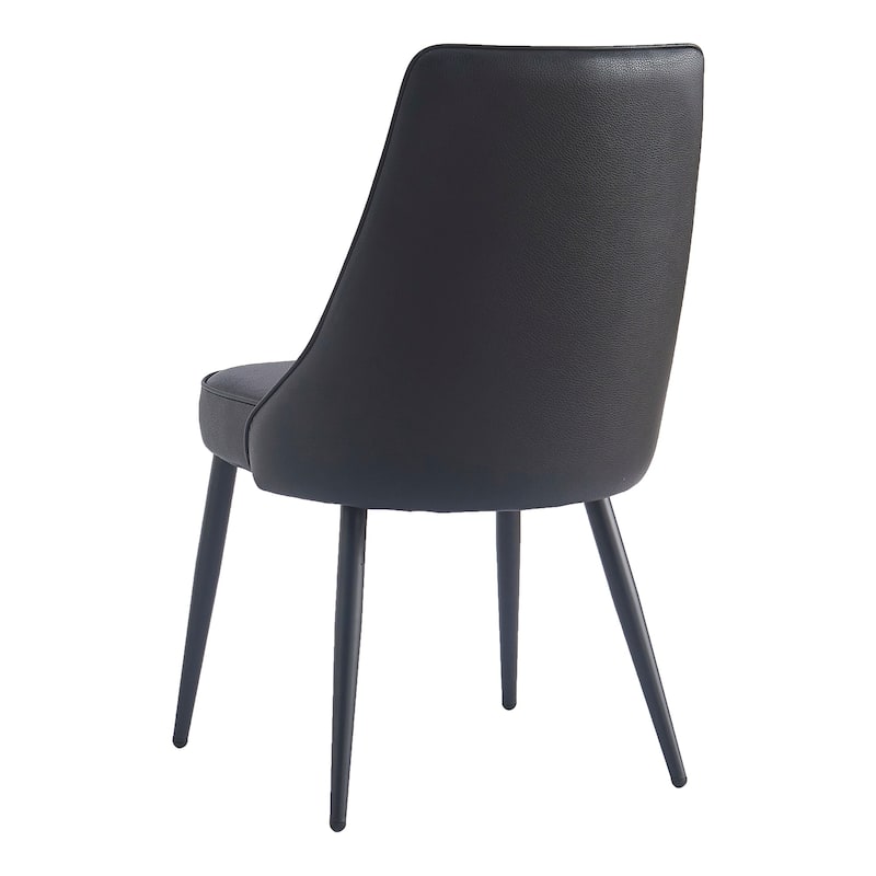Modern Faux Leather & Metal Dining Chair, Faux Leather, Set of 4