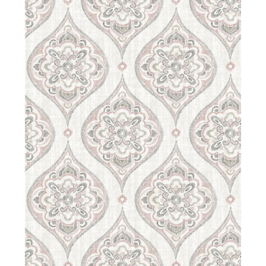 A-Street Prints Adele Rose Damask Wallpaper