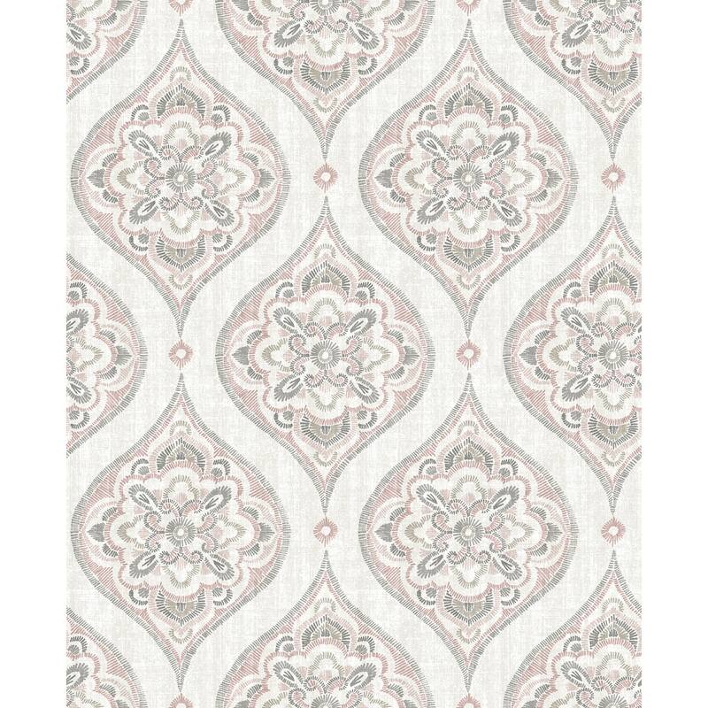 A-Street Prints Adele Rose Damask Wallpaper