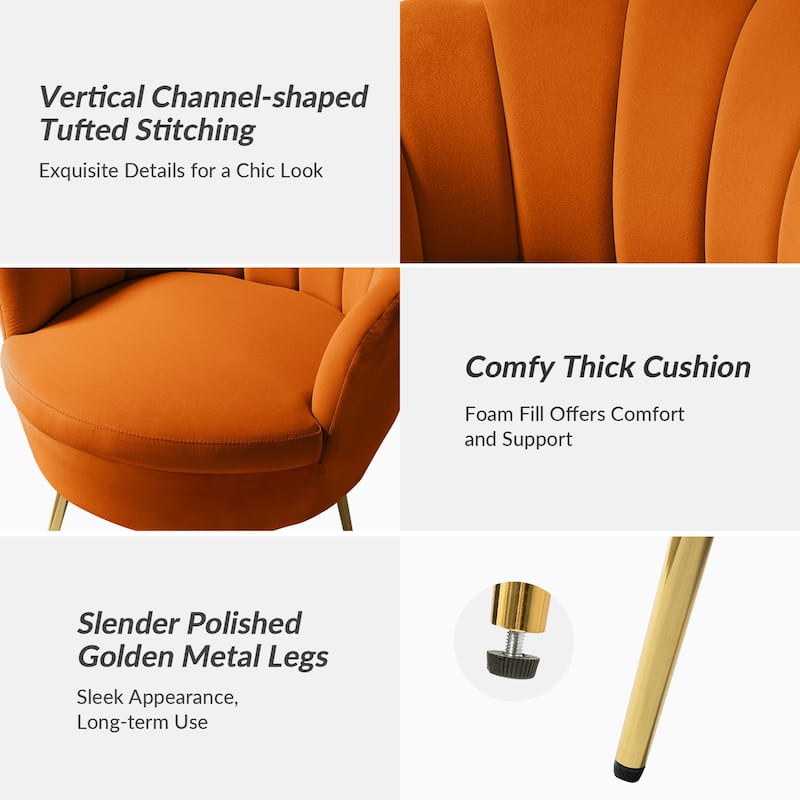 Xabier Cute Modern Upholstered Barrel Chair Accent Chair with Tufted Back by HULALA HOME