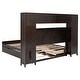 preview thumbnail 11 of 13, Queen Wooden Storage Platform Bed w/All-in-One Cabinet & Sockets-Espresso