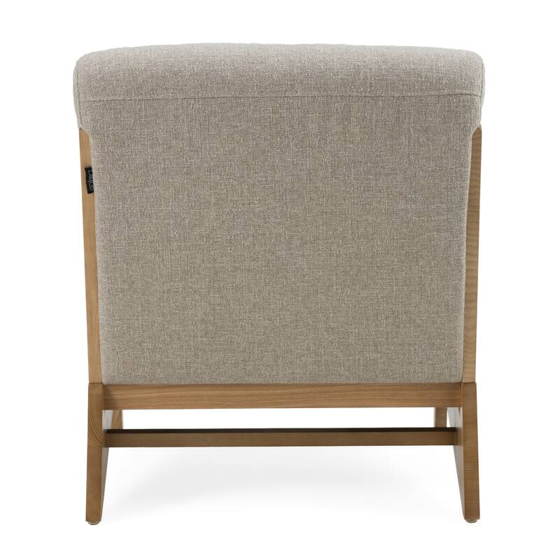 Modrest Frontier Glam Black Fabric Accent Chair