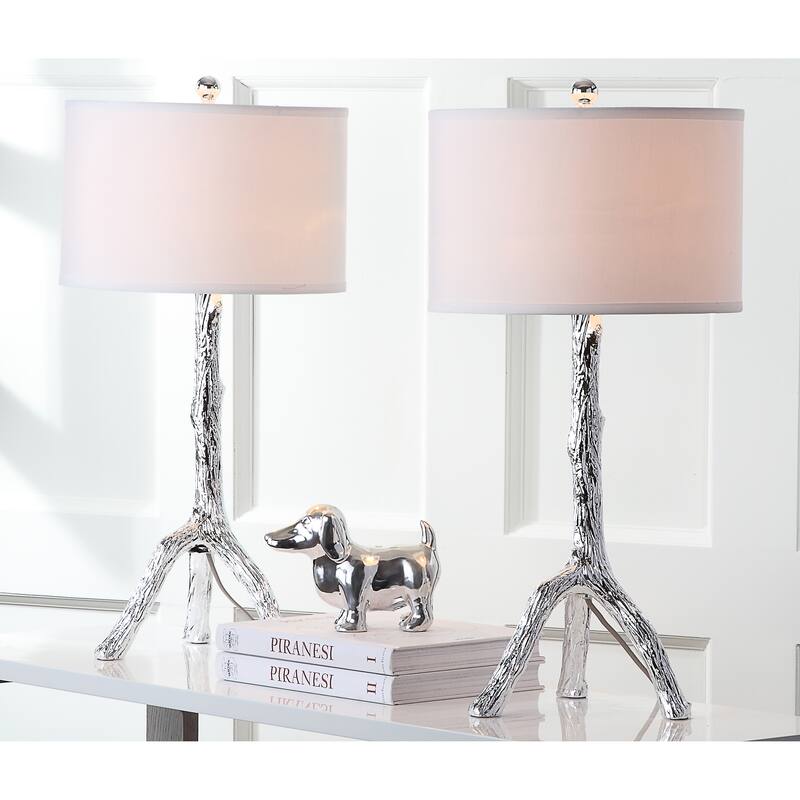 SAFAVIEH Lighting Editha 28-inch Silver Branch Table Lamp (Set of 2) - 14"x14"x29" - 14Wx14Dx29H