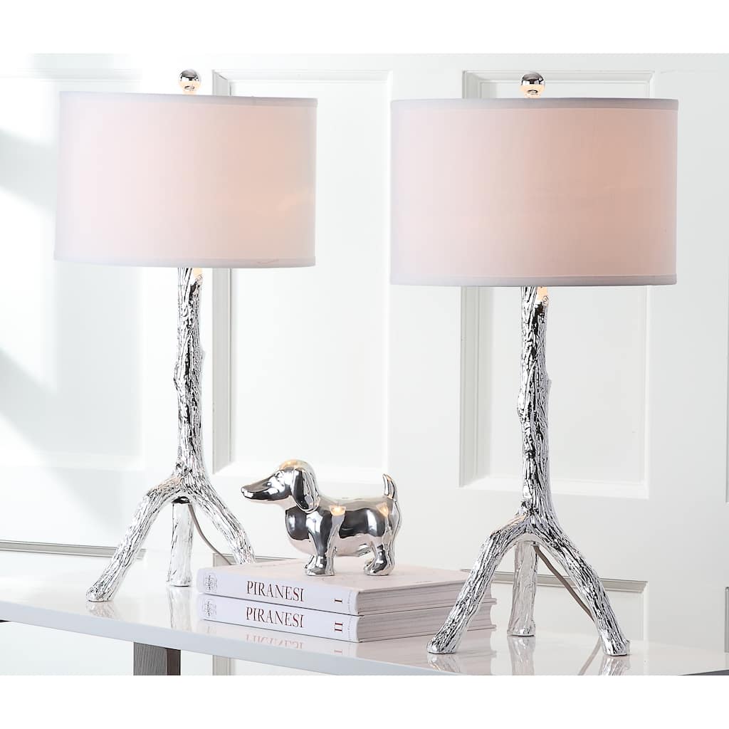 SAFAVIEH Lighting Editha 28-inch Silver Branch Table Lamp (Set of 2) - 14"x14"x29" - 14Wx14Dx29H