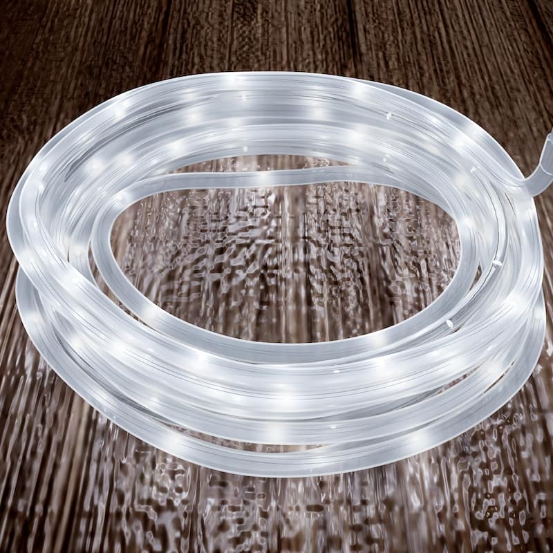 Outdoor Solar Rope Light-100 LED Lights with 8 Modes by Pure Garden - 38.65 ft - White