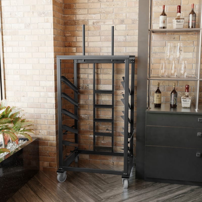 Cocktail Table Dolly with Sloped Shelves for 30" Round Tables - 34.5"W x 28.75"D x 62.5" - 79.5"H