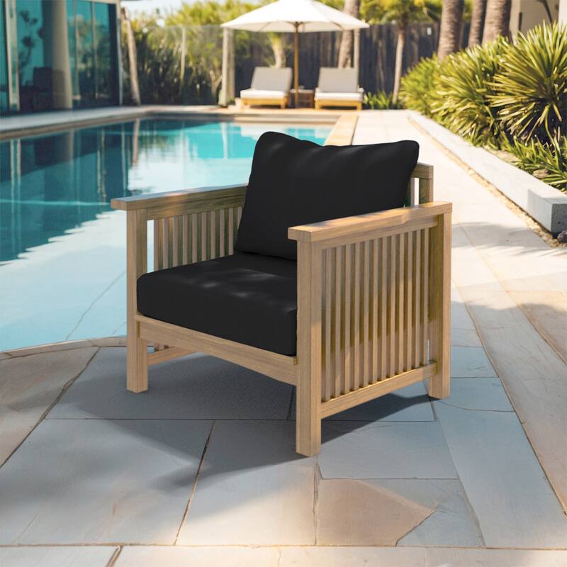 California Umbrella Outdoor Deep Seat Cushion Set, 24" x 48", Sunbrella Fabric, Densified Fiber Fill