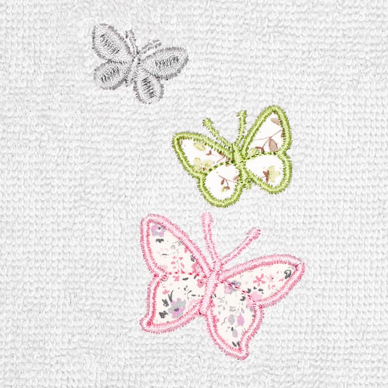 Authentic Hotel and Spa 100% Turkish Cotton Mariposa 3PC Embellished Towel Set