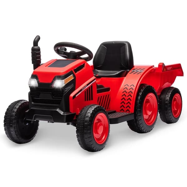 slide 2 of 24, Hetoy Kids Ride on Tractor with Trailer Red