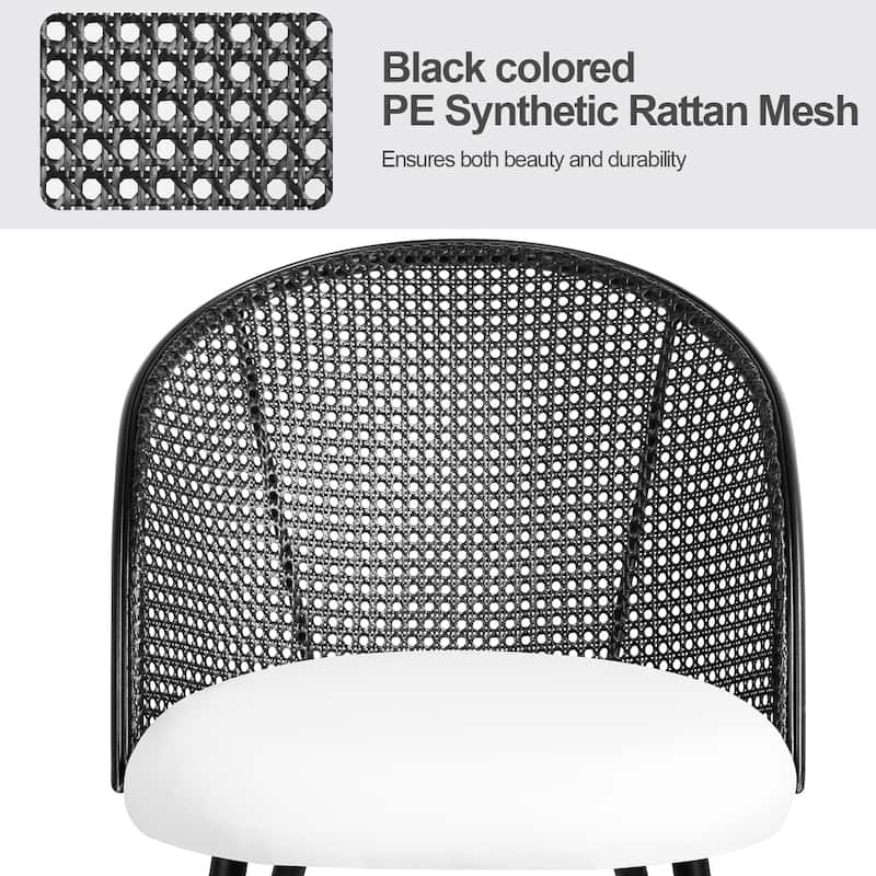 Modern Upholstered Rattan Dining Chairs Set of 2/4