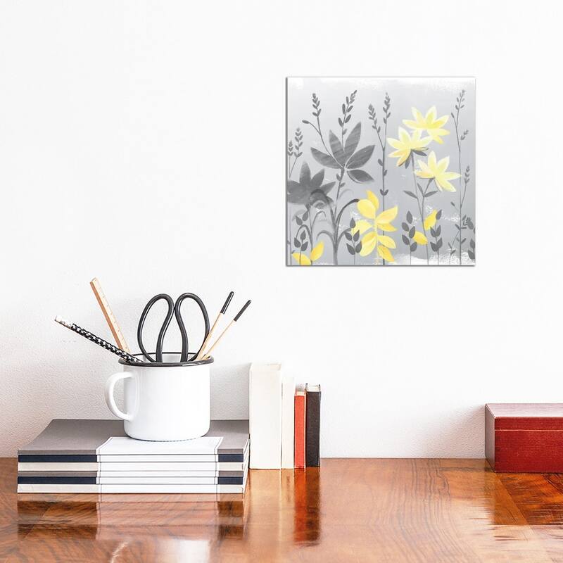 iCanvas "Soft Nature Yellow & Grey II" by Northern Lights Canvas Print - 12x12x0.75