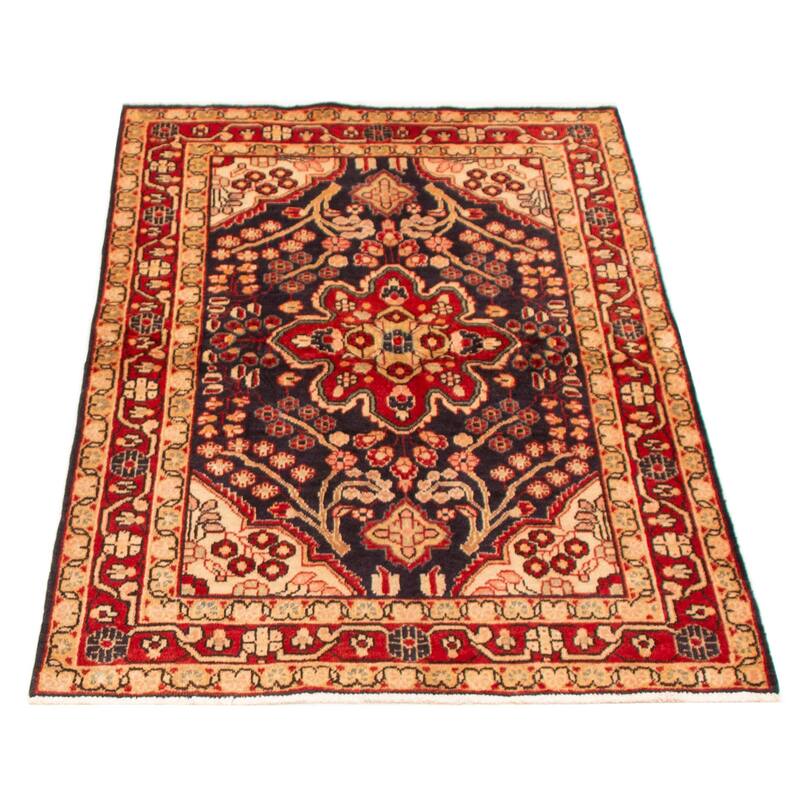 Andelz Navy, Red Rug 4'2" x 6'7" - 4'2 x 6'7