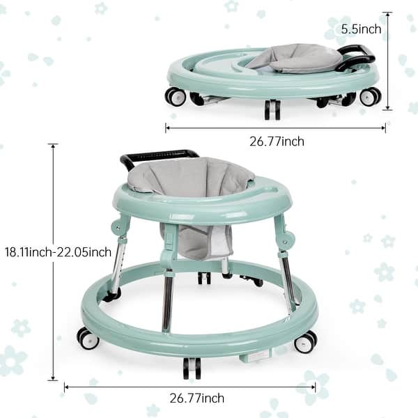 Baby Walker Foldable with 9 Adjustable Heights, Baby Walkers and