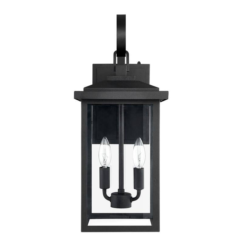 KAWOTI Traditional Dusk to Dawn Outdoor Lantern Wall Sconce - W8.25" x H19.75" x D9.5"