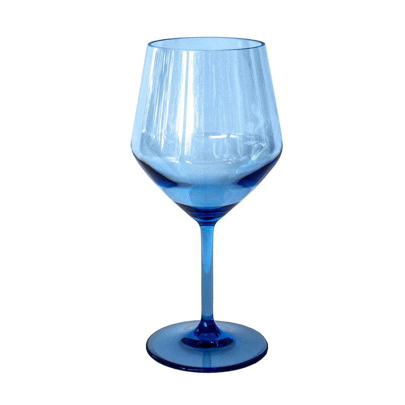 Abode Homewares by TarHong Angle Goblet, Blue, 23 oz, Set of 6