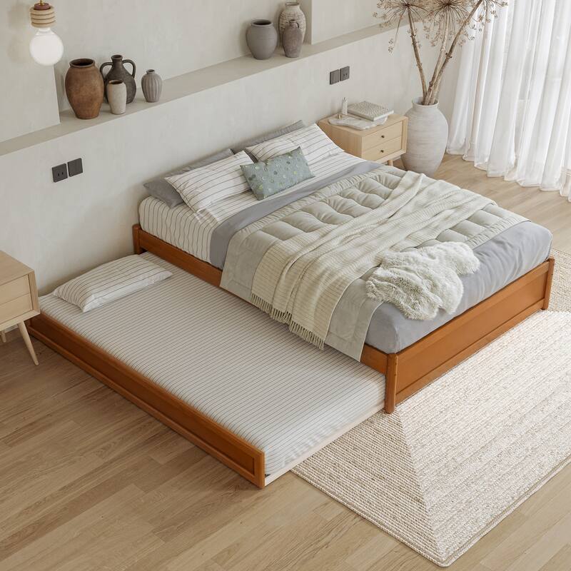 Barcelona Panel Platform Bed with Twin Trundle