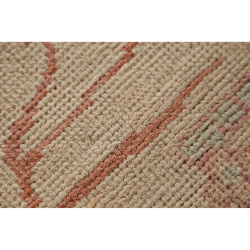 Hand Knotted Oriental 100% Wool Carpet Transitional Floral Beige & Ivories Oushak Area Rug - 7' 0'' X 4' 0''
