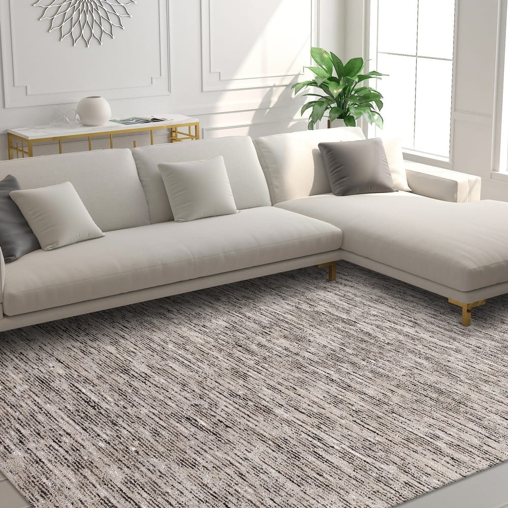 Addison Villager Textured Solid Wool and Viscose Area Rug