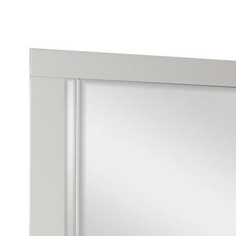Yoza 38 x 47 Dresser Mirror, Modern, High Gloss White Laminate Finish