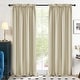 preview thumbnail 74 of 85, Deconovo Solid Rod Pocket Curtain Panel Pair, Set of 4 Panels 42x84 Inch - Beige