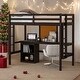 preview thumbnail 1 of 11, Twin size Loft Bed With Desk and Writing Board,2 Drawers Cabinet for Home Espresso