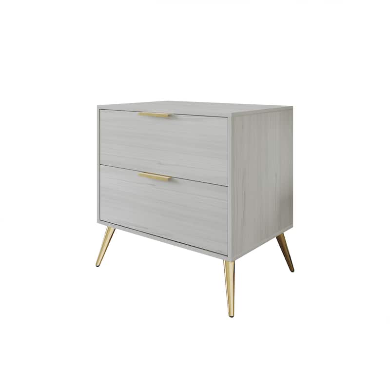 CraftPorch Contemporary 2-Drawers Wooden Nightstand