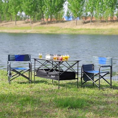 Set of 3,Outdoor Picnic Folding Table and Chairs Set