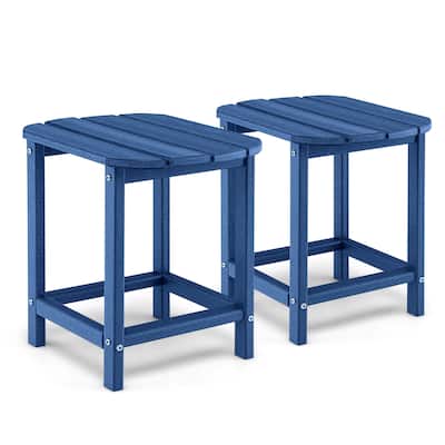 Gymax 2 PCS 18'' Patio Adirondack Side Table Weather Resistant HDPE